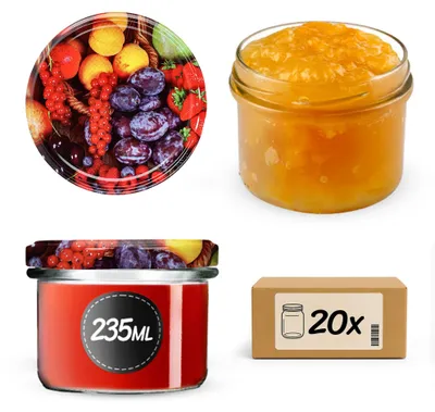Einmachgläser 235 ml, 20 Stück, luftdicht, Ø 82 mm