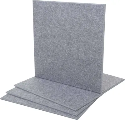 Immagine prodotto di set di 4 pannelli acustici da parete HWC-L52, pannelli acustici da parete, superficie fonoassorbente 1mq 50x50cm ~ grigio