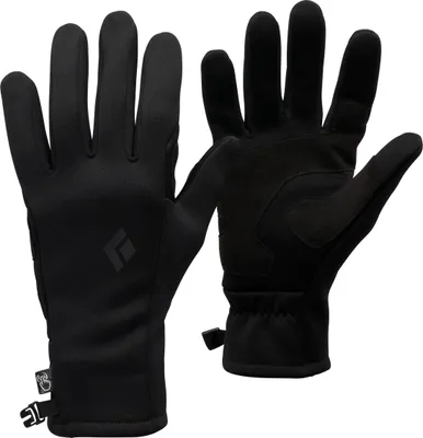 Schwarze Heavyweight Screentap Liners Handschuhe von Black Diamond; geeignet als Innen-Handschuhe.