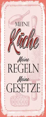 Produktbild von vianmo Holzschild 27x10 cm Meine Küche Regeln Kochen