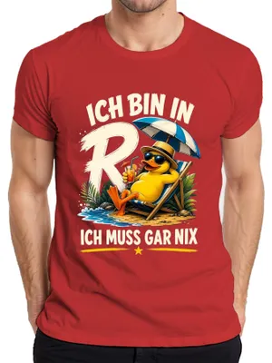 Produktbild von Ich bin in Rente Ich muss gar nix Lustige Statement Sarkasmus Herren T-Shirt, Rot, M