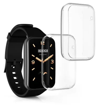 Produktbild von kwmobile 2x Silikon Hülle für Xiaomi Mi Band 7 Pro Schutzhülle - Fullbody Display Cover Set aus Silikon - Transparent