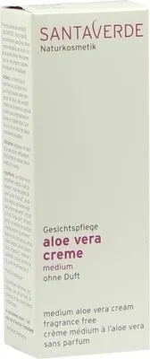 Productafbeelding van Santaverde Crème Medium, parfumvrij, dagcrème, voor vrouwen, geschikt voor droge, normale en gevoelige huid, voor decolleté, gezicht en hals. Hydraterend, voedend, regenererend, voor ontspanning, herstel, en een gladde huid. 30 ml