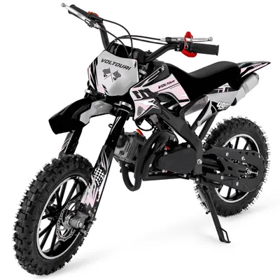 Produktbild von VOLTOURI CR49-WHITE Mini Cross 49cc Benzin Motorrad für Kinder Offroad 35 km/h 10" Räder Scheibenbremsen Weiß