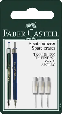 Produktbild von FABER-CASTELL Ersatzradierer für Druckbleistift TK-FINE weiß 3 Radierer