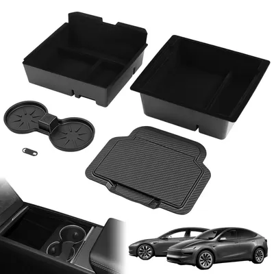 Image de Organisateur de console centrale, 5 compartiments, pour Tesla Model Y, modèles 2025-2026