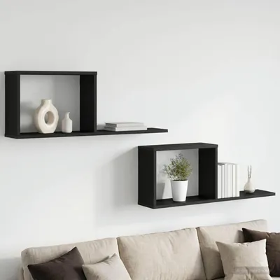 Produktbild von Maison Exclusive - Schweberegale 2 stk. Schwarze Eiche 80 x 15 x 30 cm