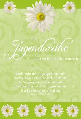 Produktbild von Jugendweihe - Glückwunschkarte im Format 11,5 x 17 cm mit