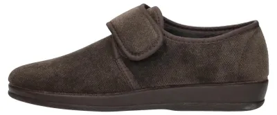 Image de Pantoufles pour hommes Comfort Plus, modèle fermé, couleur marron foncé, taille 44
