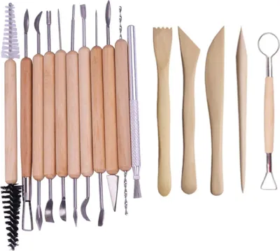 Produktbild von 16 Stück Modelierwerkzeugset, Töpferwerkzeug, Clay Tools für Modellbau Schnitzarbeiten Kerzenherstellung
