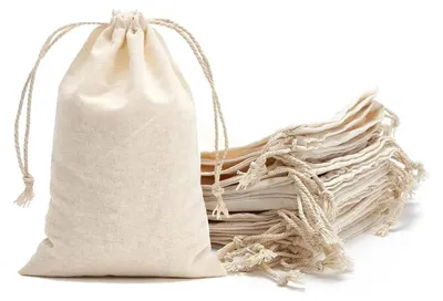 Zdjęcie produktu dla Bawełniane woreczki z sznurkiem, 10x15 cm, 50 sztuk, idealne do kalendarzy adwentowych, pakowania prezentów i projektów DIY