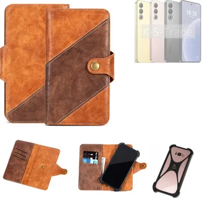 Produktbild von K-S-Trade Handyhülle Schutzhülle Bookstyle Case Wallet-Case kompatibel mit Meizu 20 Cover Klapphülle Kantenschutz Smartphone dunkelbraun braun 1x