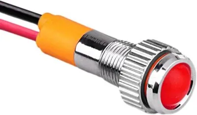 Image de Luminaires de secours métalliques étanches, 6 mm, rouge, 9-24 volts, signal de sécurité à LED.