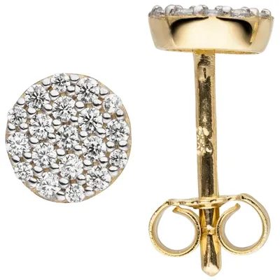 Produktbild von Ohrstecker aus 333 Gold Gelbgold mit 38 Zirkonia Ohrringe Ohrschmuck Damen