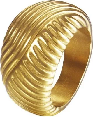 Produktbild von Joop Damen Ring Edelstahl Silber Gold Waves JPRG10609B, Ringgröße:56 (17.8 mm Ø)