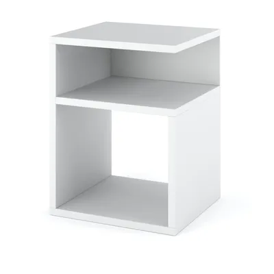 Produktbild von STIV Möbel | Nachttisch 30x32x41 cm Weiß Matt | Offene Nachtkommode | Links oder Rechts montierbar