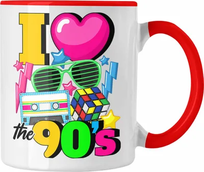 Produktbild von Trendation - 90er Jahre Girl Tasse Geschenk 90. Jahre Geschenkdidee Errinerrung (Rot)