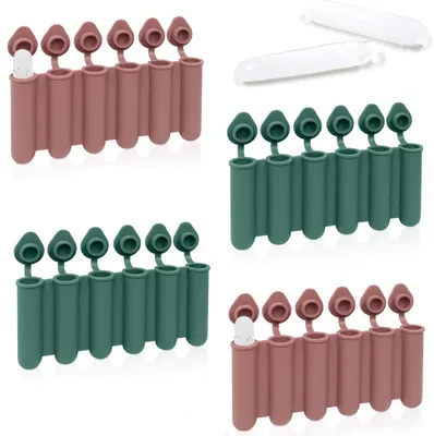 Eiswürfelform aus Silikon, 4 Stück, Mini-Form mit Deckel, 24 Stäbchen