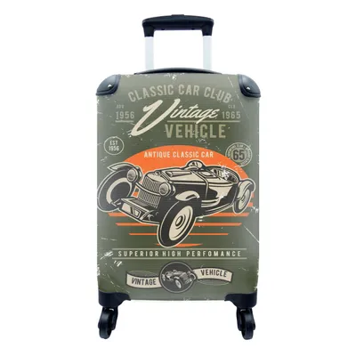 Obrázek produktu pro Kufr Příruční zavazadlo na kolečkách Malý cestovní kufr na 4 kolečkách Vintage - Auto - Oldtimer - Velikost kabiny < 55x40x23 cm a 55x40x20 cm -
