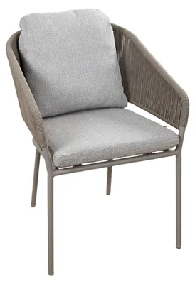 Produktbild von Dining Gartenstuhl Brindsi | Elfenbeinfarbe | Camel/Mocca | Aluminium und Rope | 2er Set