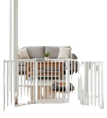 Obrázek produktu pro Brána pro psy, design se 8 panely, průchozí, bílá barva