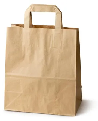 Produktbild von Allbag Papiertüte 220x100x285 mm Braun mit Flachhenkel 50 Stk