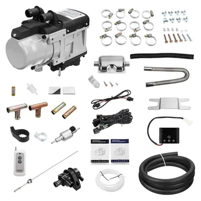 Produktbild von 12 V 5 kW Diesel Luftstandheizung - Kfz Innenraumheizung - Mit Fernbedienung - LCD Display - Für Auto SUV Lkw Bus Wohnmobil Boot - Silber Schwarz