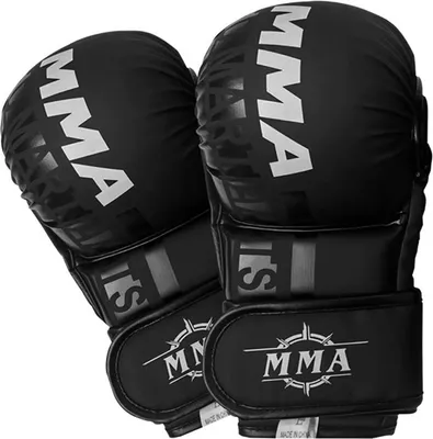 Produktbild von INF Halbfinger Boxhandschuhe - MMA Sparring, Sandsack und Kickboxen Training Schwarz L
