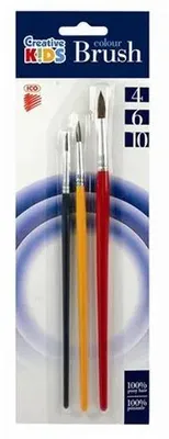 Štetec, sada, okrúhly, no. 4-6-10, drevený, ICO