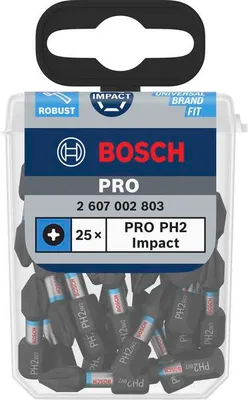 Produktbild von PRO Phillips Impact Bit, PH2, 25 mm, Display, 10 x 25-tlg