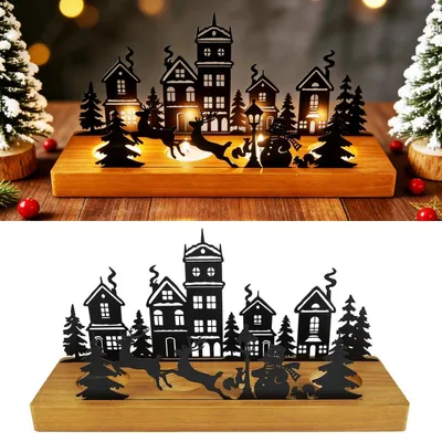 Produktbild von Adventskranz Teelichthalter für 4 Teelichter Metall Holz 22,6 cm Weihnachtsdeko