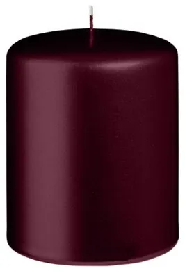 Produktbild von Stumpenkerzen Metallic Glanz Rotbraun Burgundy 100 x Ø 80 mm, 12 Stück