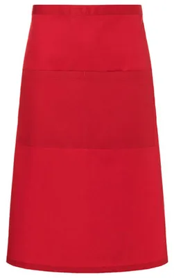 Zdjęcie produktu dla Karlowsky BBSS 3 | Fartuch bistro Basic z kieszenią - 70 x 70 cm - Kolor: Czerwony (ok. Pantone 200C) - Rozmiar: 70 x 70 cm