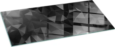 Obrázek produktu pro Skleněná podlahová deska pro 125x50 cm - Krbová deska skleněná - Krbová deska skleněná - Ochranné sklo - Ochranná deska proti jiskrám - Skleněná podlahová deska ohnivzdorná - Ochranná deska proti teplu - Skleněná ochrana podlahy - Trojrozměrná geometrie