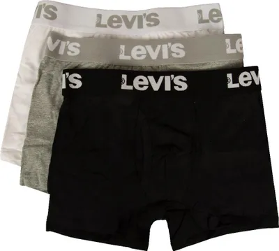 Immagine prodotto di Boxer bimbo LEVI'S maschio ragazzo confezione 3 capi cotone elasticizzato elastico a vista articolo 9L0311, S 116-132cm / 6-8 yrs, Cotone 95%,Spandex 5%