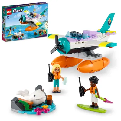 Produktbild von LEGO 41752 Friends Seerettungsflugzeug, Flugzeug-Spielzeug mit Wal-Figur und Mini-Puppen, Tier-Pflege Geschenk zum Geburtstag für Mädchen, Jungen und Kinder ab 6 Jahren