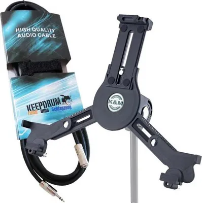 Image de K&M 19790 Support de pied pour tablette avec câble d'extension