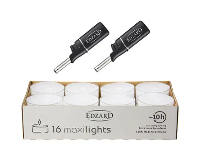 Produktbild von 16 Maxi Teelichter ø 58 mm, weiß, ohne Duft, Aluminiumhülle, Brenndauer 10 Stunden