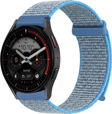 Produktbild von Smartwatch Armband für Samsung Galaxy Watch3 41mm Nylon Textil Band Ersatzband Wechselband Klettverschluss flexibel atmungsaktiv Blau