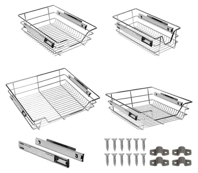 Produktbild von Küchenschublade 4x Teleskopschublade 50 cm Schrankbreite 25 kg Tragkraft Korbauszug