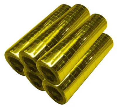 Produktbild von 5 Glitzer Luftschlangen gold metallic