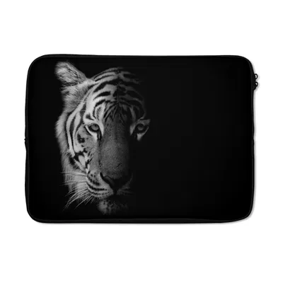 Produktbild von MuchoWow® Laptop Hülle 13 Zoll Tiger - Tiere - Wild - Schwarz - Weiß Laptoptasche - Laptophülle - Sleeve - Rundumschutz