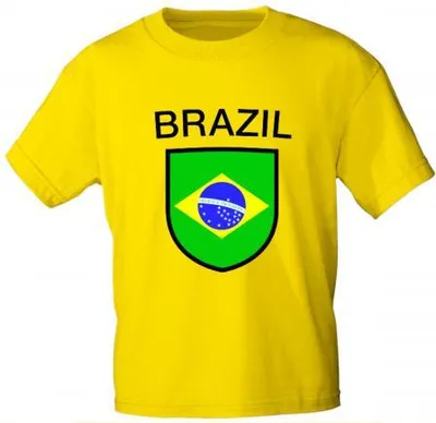 Produktbild von Kinder T-Shirt mit Print - Brazil Brasilien - 76029 gelb Gr. 86-164 Größe - 98/104