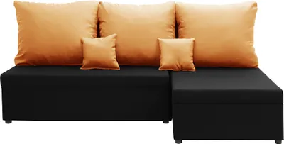 Produktbild von Ecksofa mit Schlaffunktion BODO - Schwarz/orange