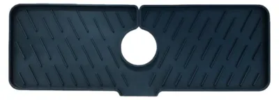 Immagine prodotto di INF Tappetino Scolapiatti Multifunzionale Pieghevole in Silicone per Rubinetto Nero