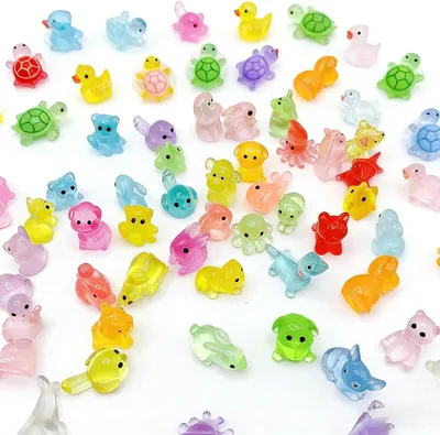 Image de Mini-figurines lumineuses, 200 pièces, représentant des tortues et des canards, idéales pour la décoration
