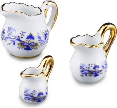 Produktbild von Milchkrüge Miniatur "Zwiebel Gold" – 3-teiliges Set für Sammler