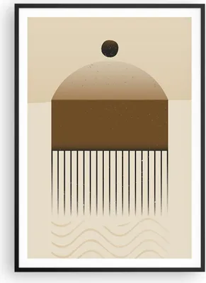 Produktbild von Gerahmtes Poster - Schwarzer Rahmen - Abstraktion Geometrisch Boho - 70x100 cm - Wand Bild - Wanddeko - Wandbilder - Kunstposter - Wandposter - Bilderrahmen - Bilder - Kunstdruck - P2BPA70x100-4826