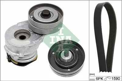 Produktbild von INA 529 0345 10 Keilrippenriemensatz für OPEL Corsa C Schrägheck (X01)