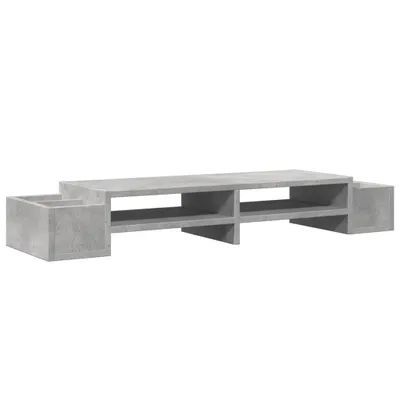 Immagine prodotto di vidaXL Supporto per monitor con spazio di archiviazione grigio cemento 100x27x15cm materiale a base di legno